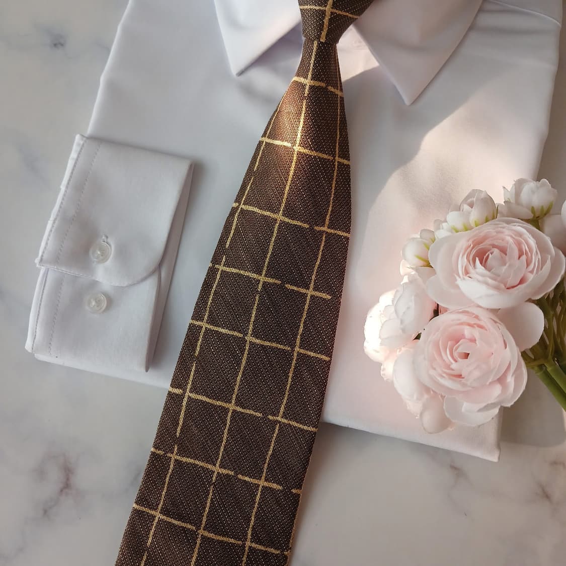 크리지아 실크 혼방 윈도우 체크 넥타이 9.3cm A+등급 A19117
 상품이미지5