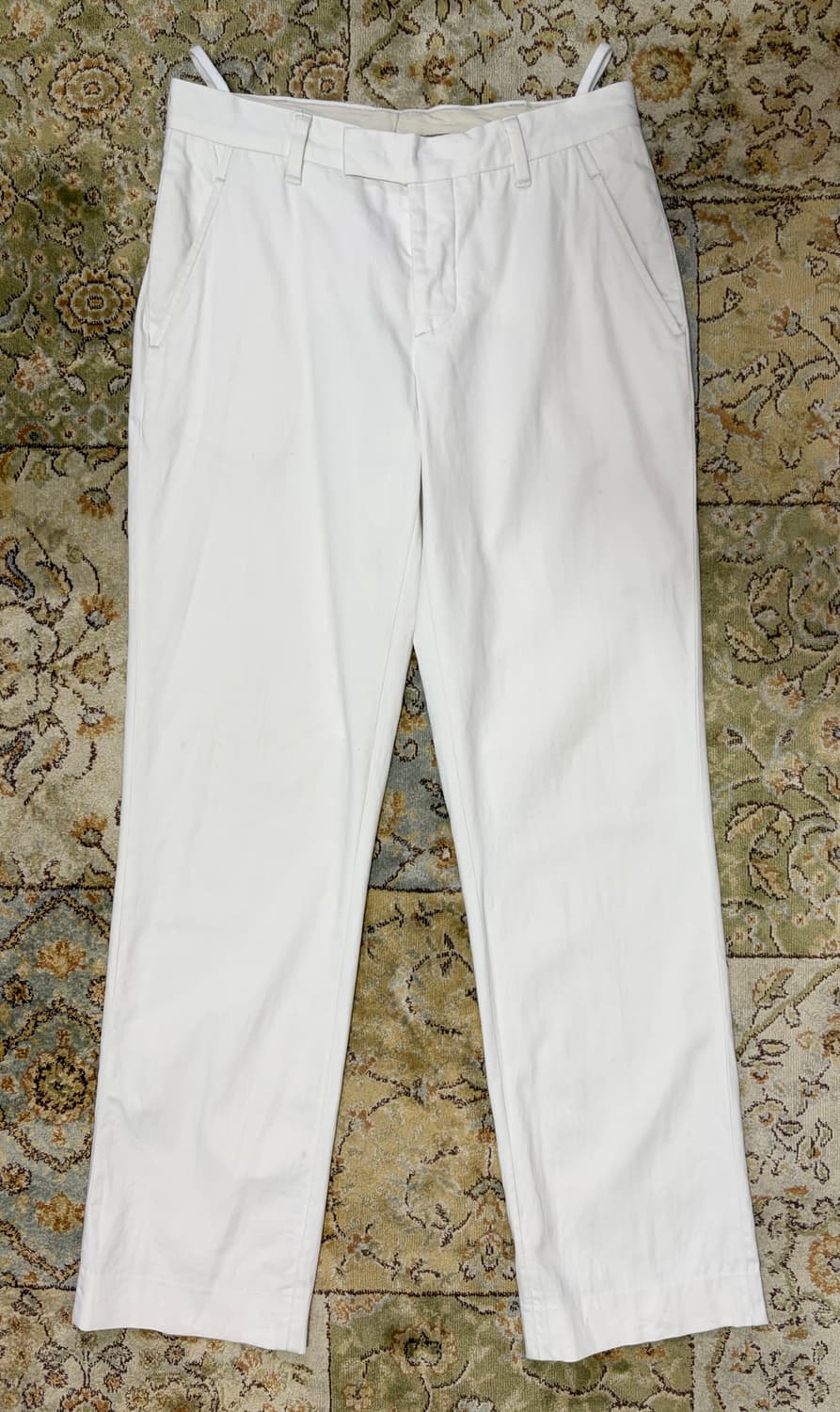 90s 헬무트랭 아카이브 몰스킨코튼 밀리터리 화이트 트라우저 상품이미지1