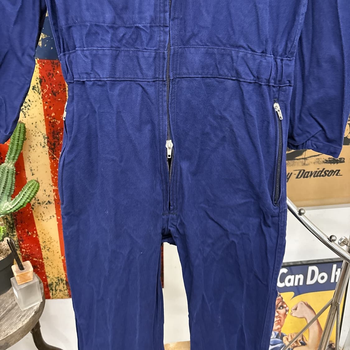 80~90s 프렌치 워크웨어 코튼트윌 커버올 점프수트  N981 상품이미지5