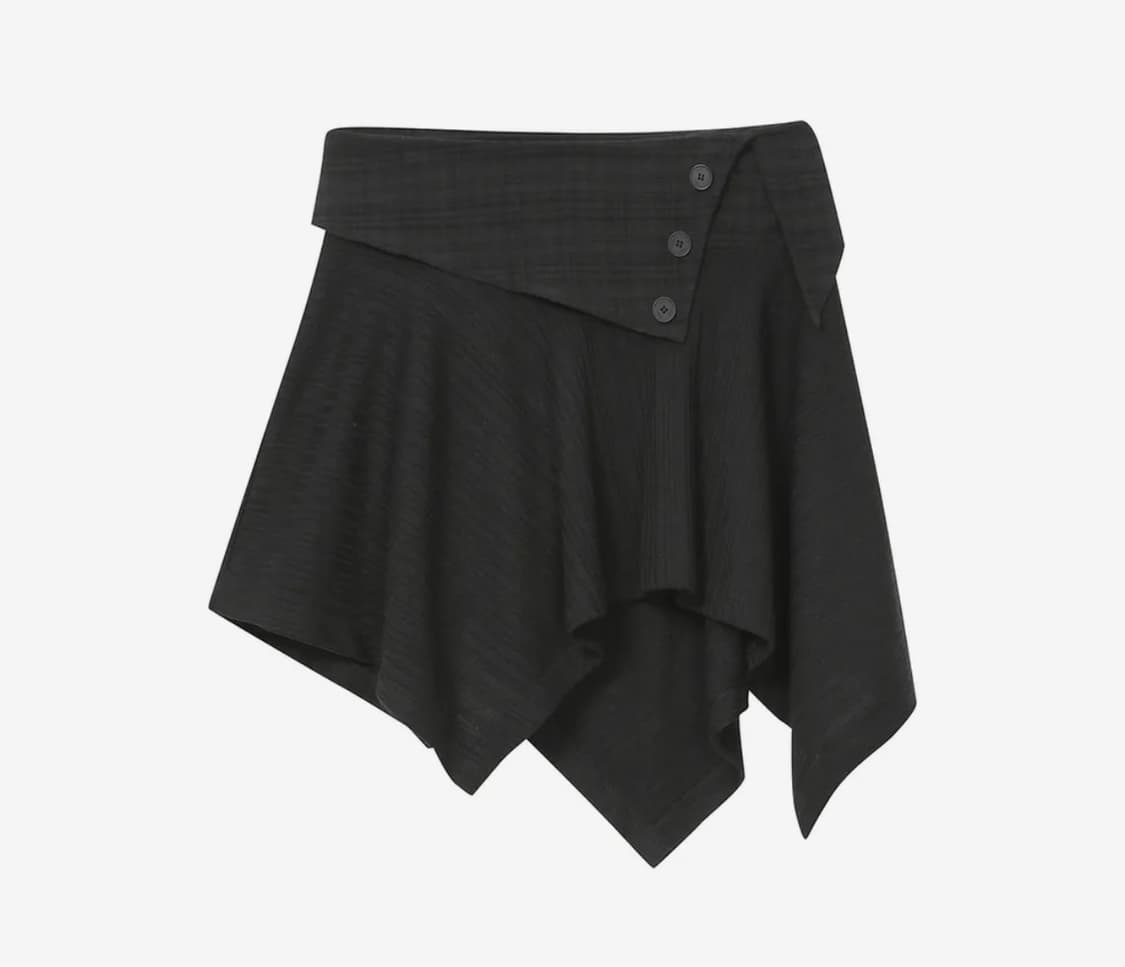 미세키서울 언발란스 미니 스커트 블랙 상품이미지1