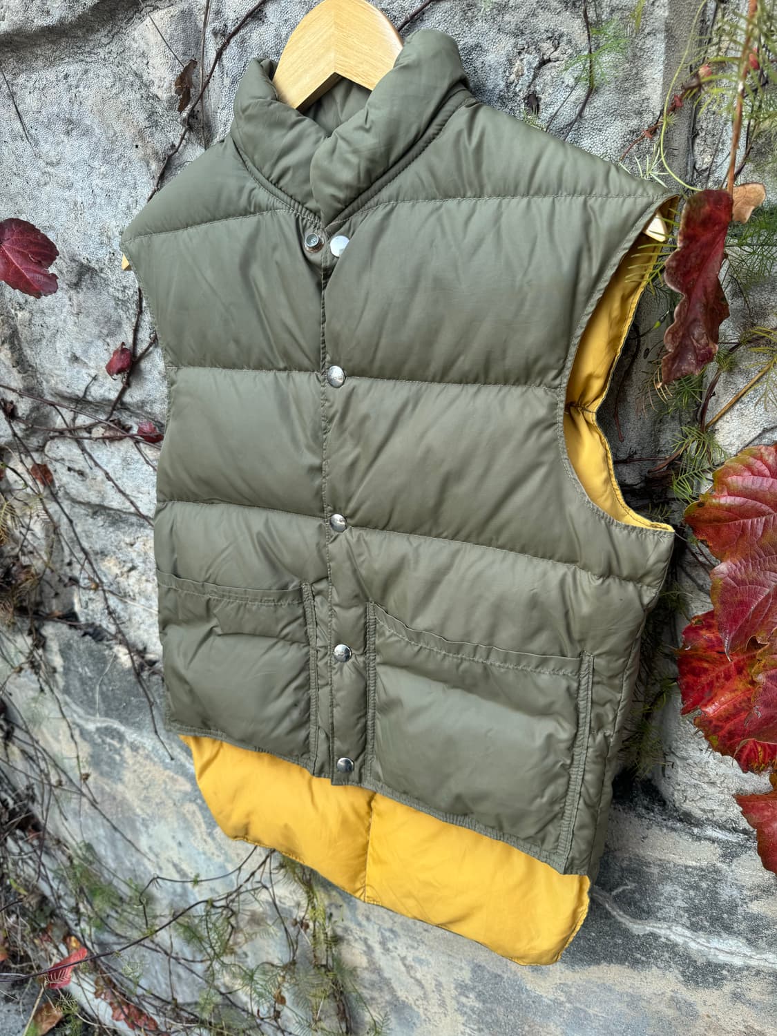 60s~70s comfy 빈티지 리버시블 양면 패딩 베스트 조끼 상품이미지5