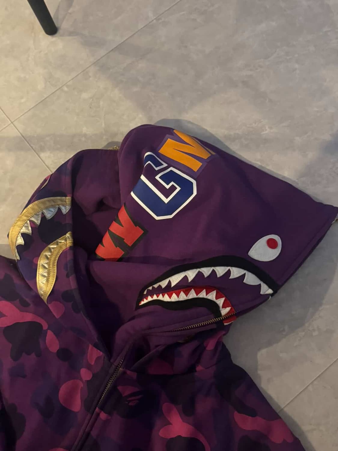 베이프 컬러카모 후드집업 로얄퍼플 상품이미지1