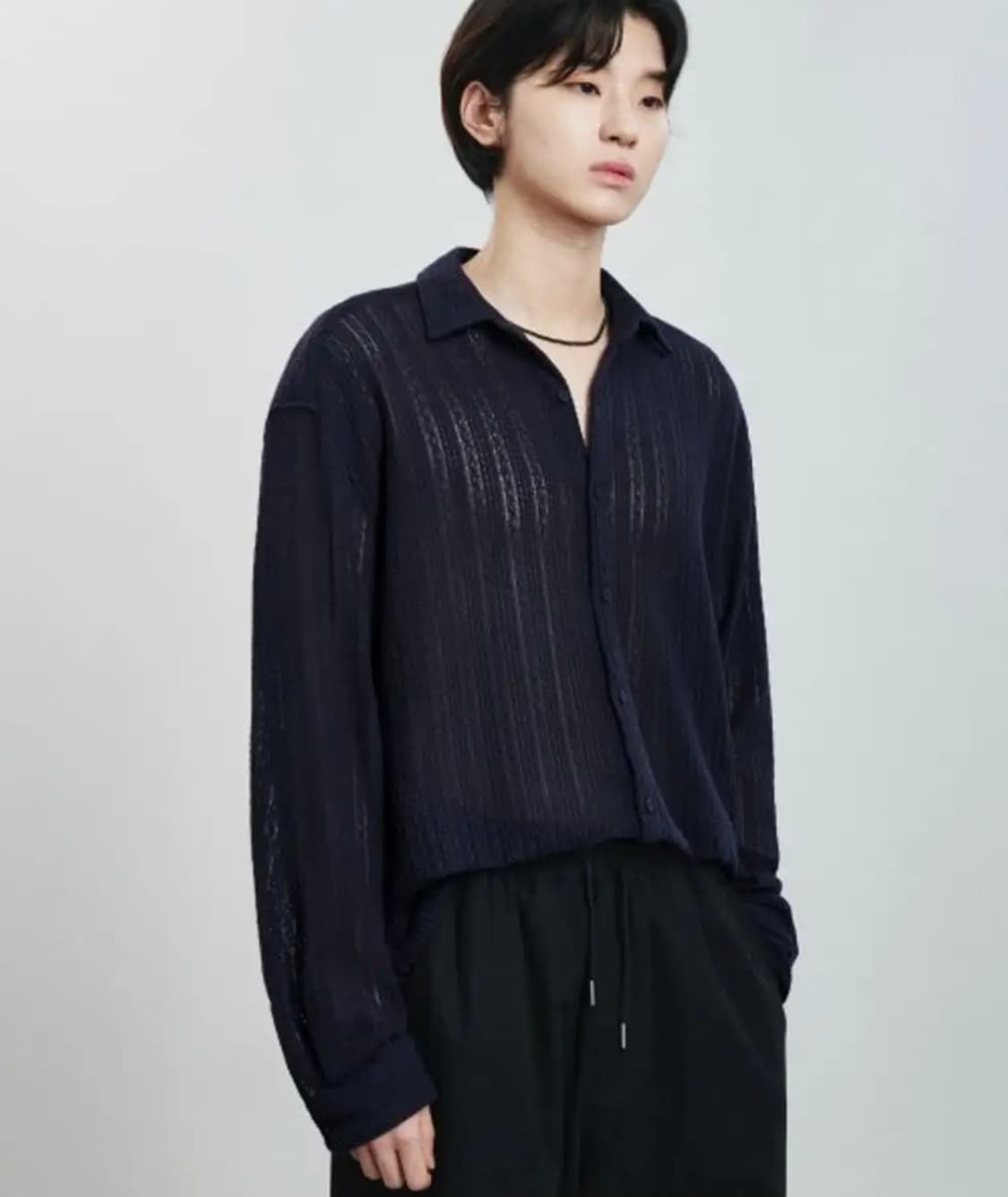 😍무배)👕새상품)아노블리에 크로쉐셔츠 상품이미지1