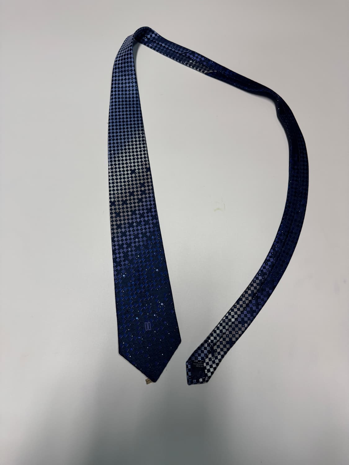 닥스 Daks 패턴 실크 넥타이 블루 상품이미지1