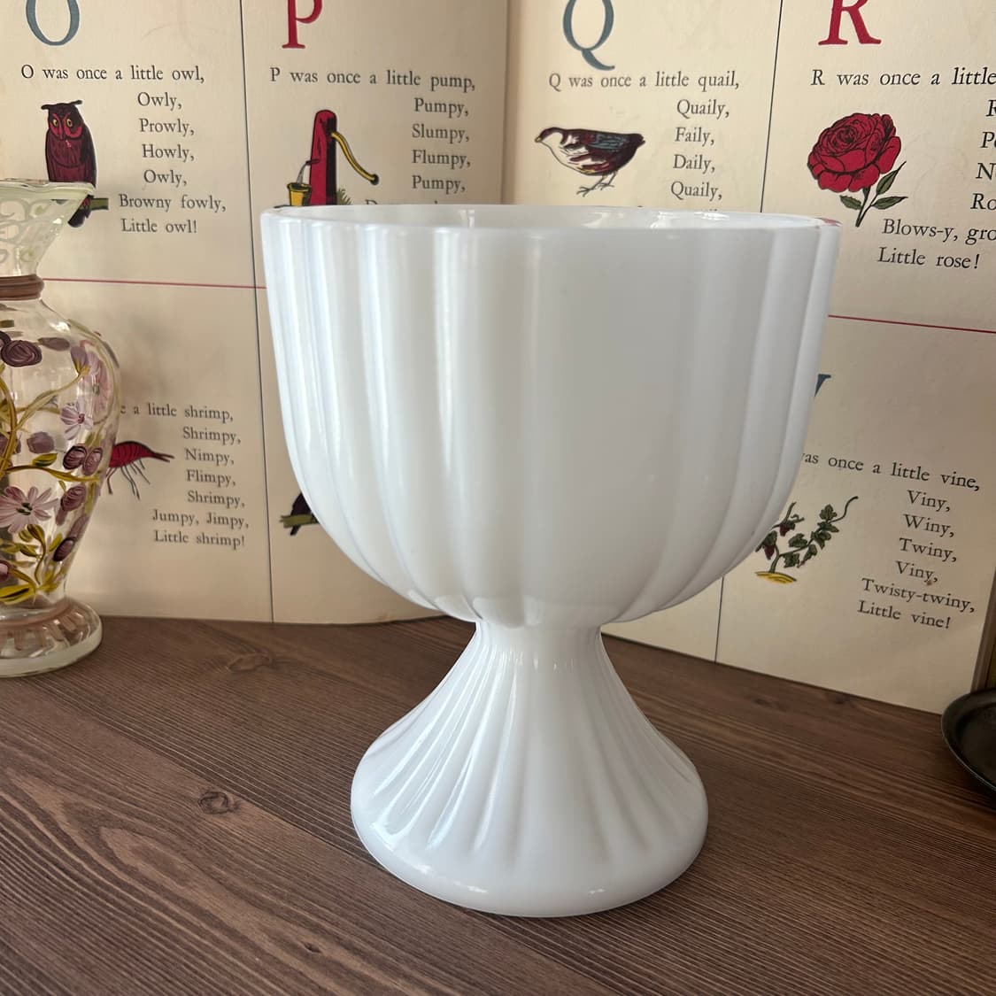 미국 빈티지 밀크글라스 화분 플랜터 상품이미지1