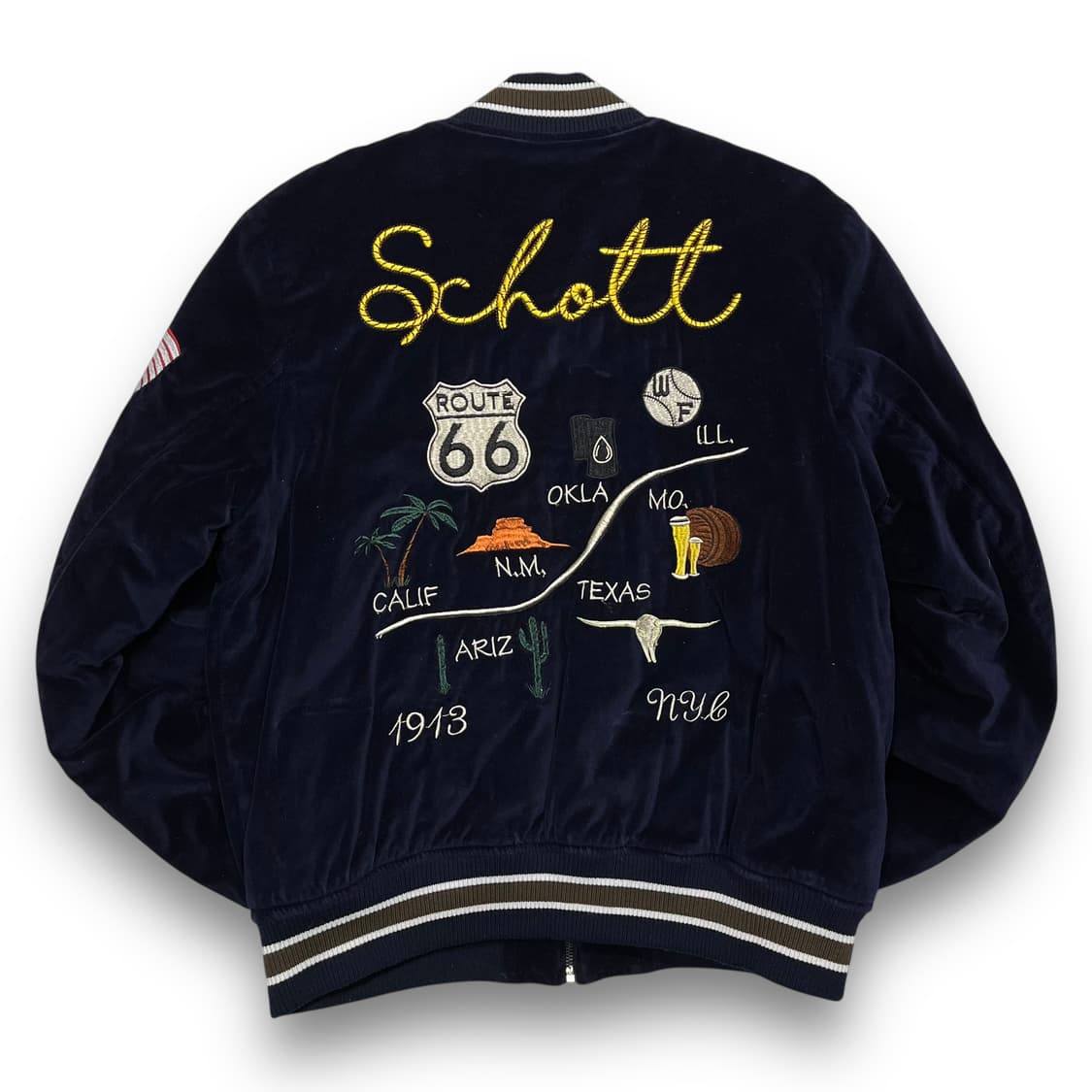 Schott Route66 벨벳 수베니어 Ma-1 자켓 상품이미지5