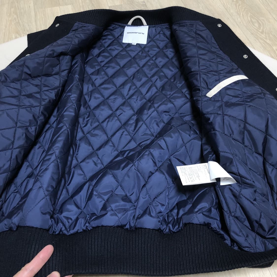 (XL) 에스피오나지 ESPIONAGE 스탠다드 바시티 자켓 네이비 상품이미지6