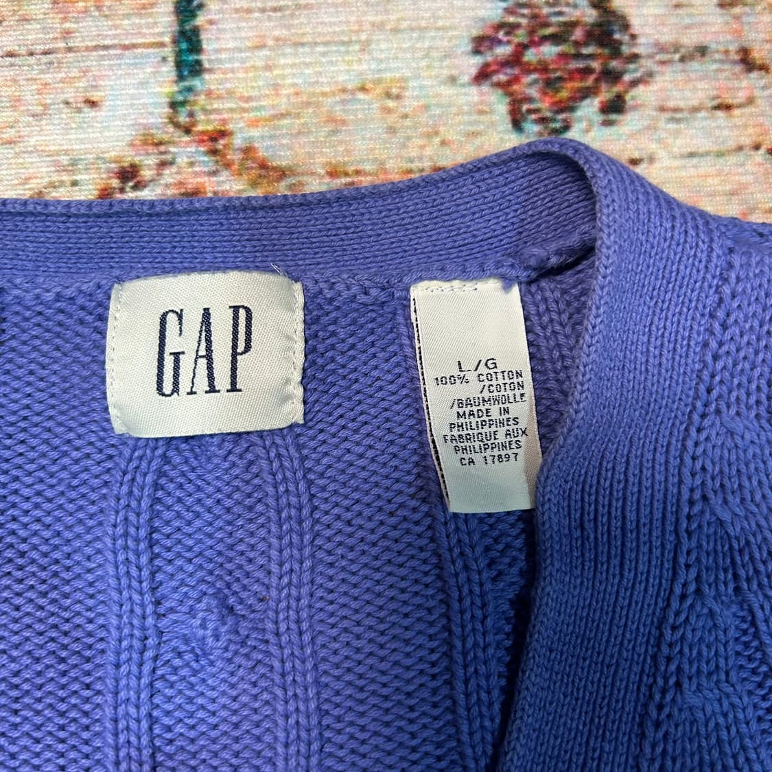 [L] 올드 갭 크롭핏 케이블 니트 가디건 상품이미지2