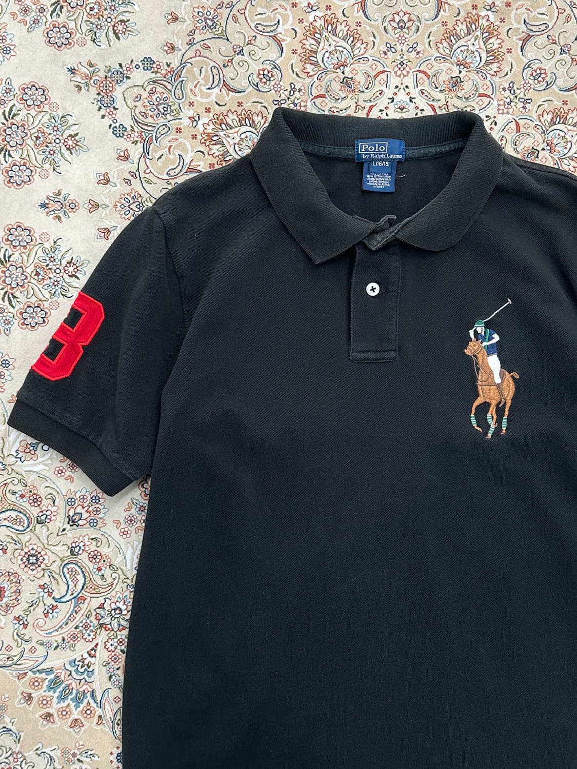 폴로 랄프로렌 블랙 멀티 빅포니 카라티  상품이미지3