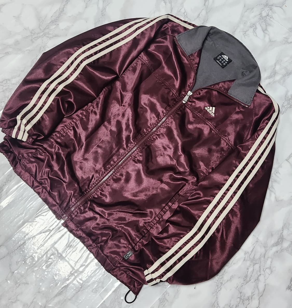 대장 아디다스 삼선 버건디 올드스쿨 오버핏 바람막이 자켓 상품이미지3