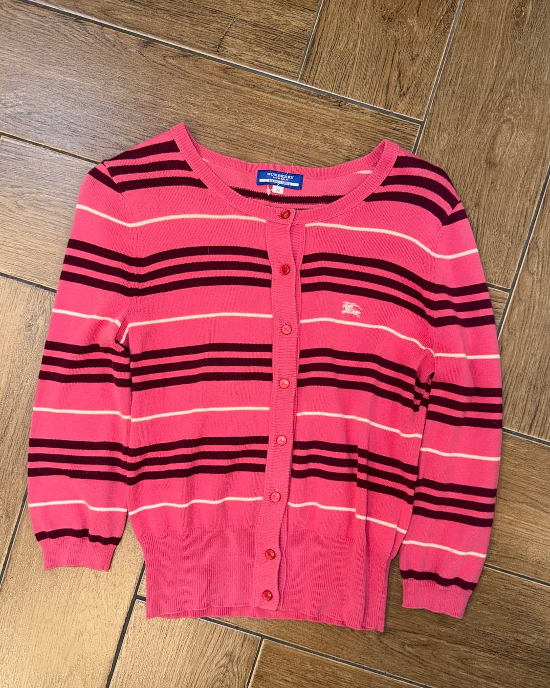 🎀버버리 블루라벨 핑크 스트라이프 가디건 🎀 상품이미지1