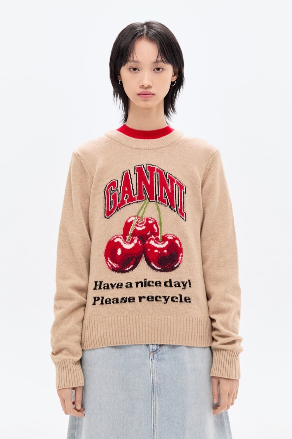 정품 가니 체리니트 s사이즈 새상품 상품이미지1