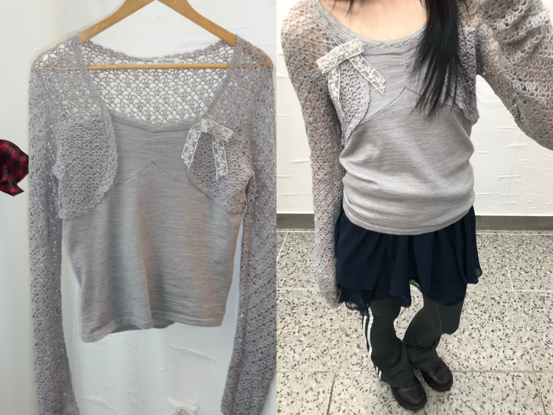 Ribbon crochet knit 상품이미지1