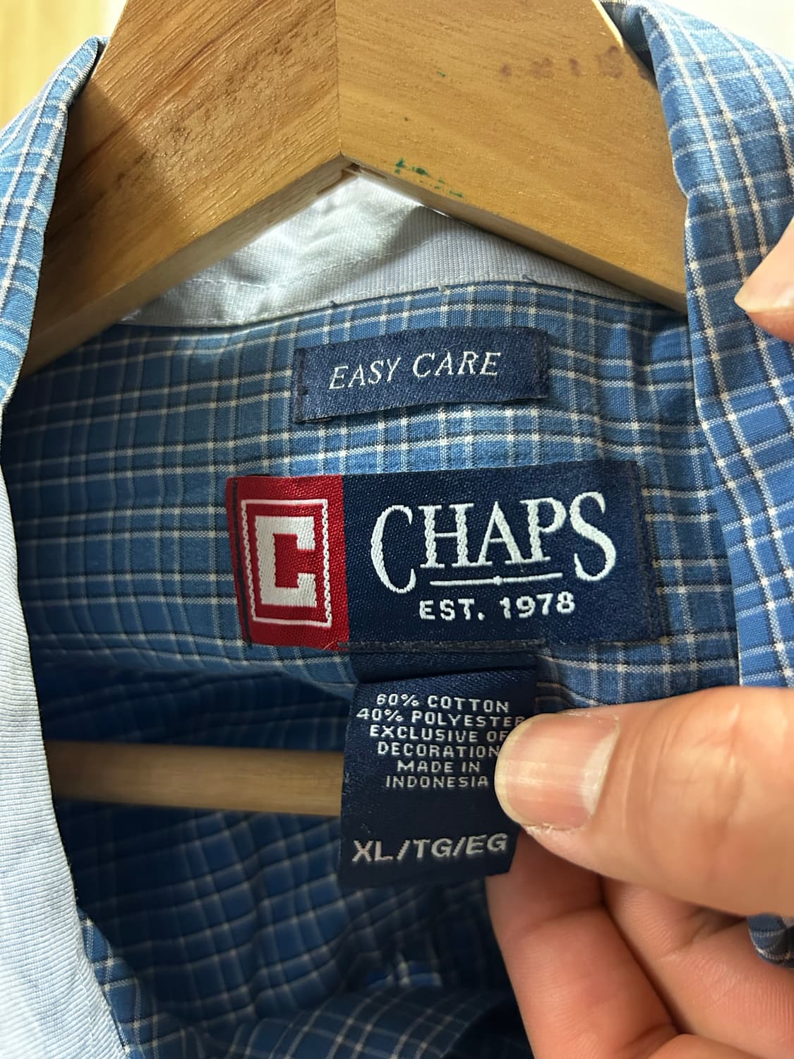 챕스 랄프로렌 블루 체크 반팔셔츠 상품이미지3