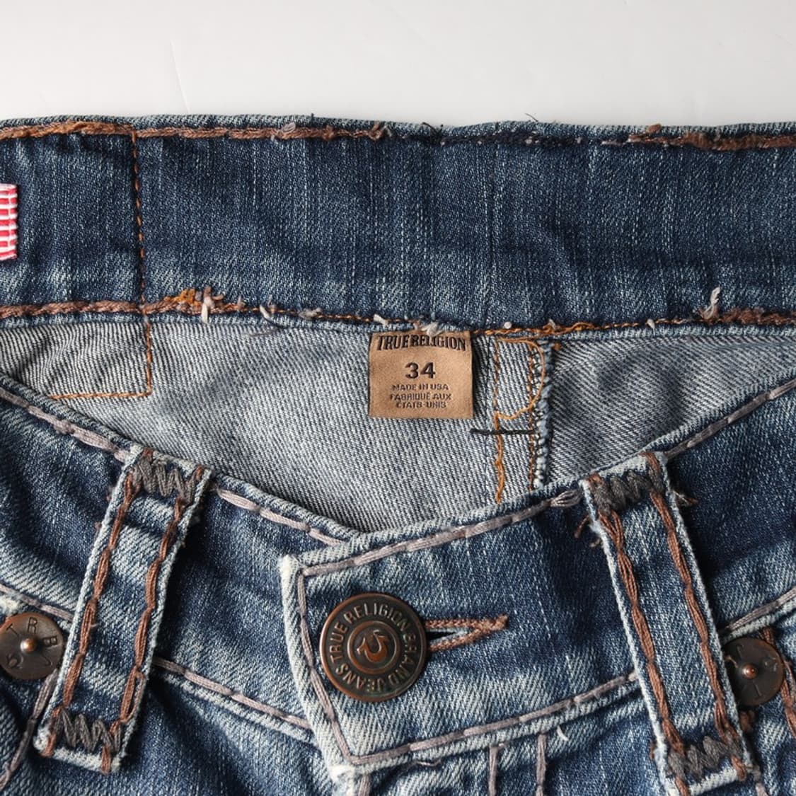 트루릴리전 빈티지 워싱 데미지 스티치 데님 34 상품이미지6