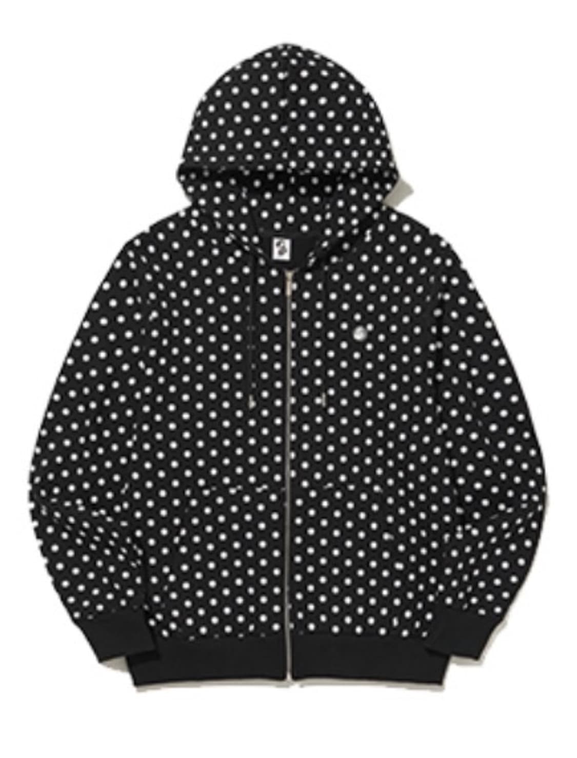 에이프릴에잇 도트 후드집업 블랙 상품이미지1