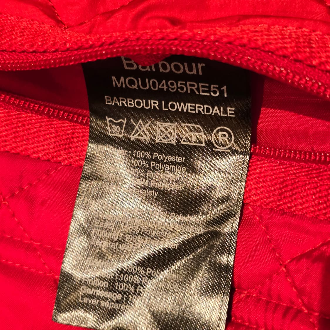Barbour 레드 로워데일 퀼팅 베스트 상품이미지8