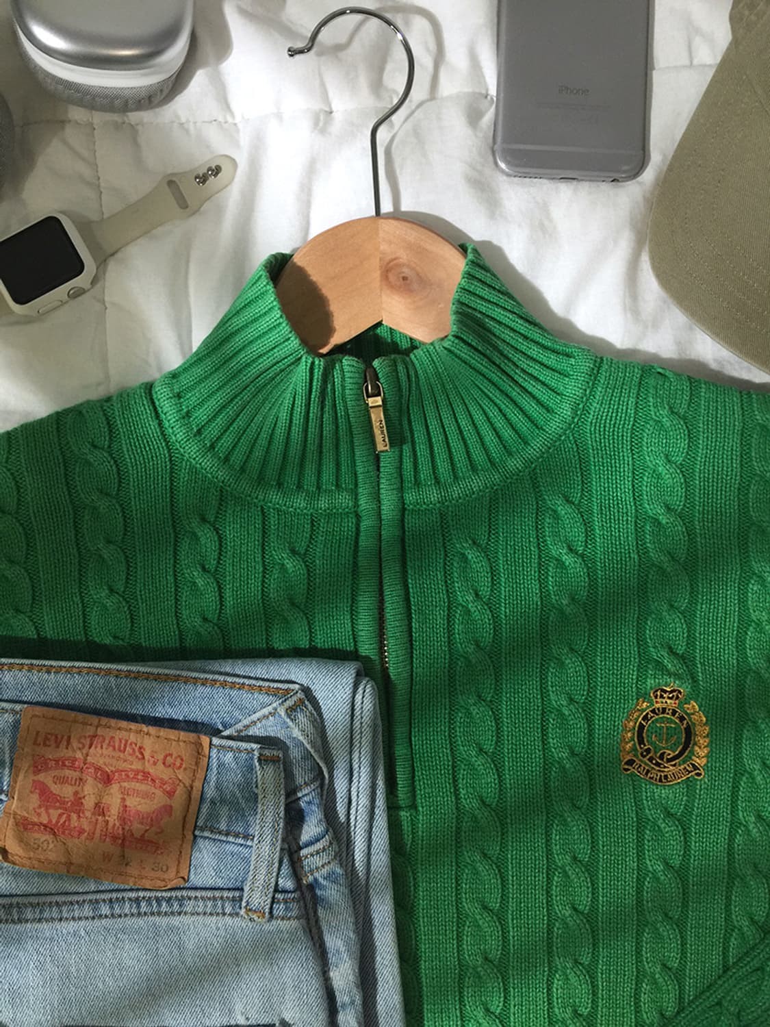 (WOMAN) 폴로랄프로렌 반집업 니트 스웨터 L 상품이미지2