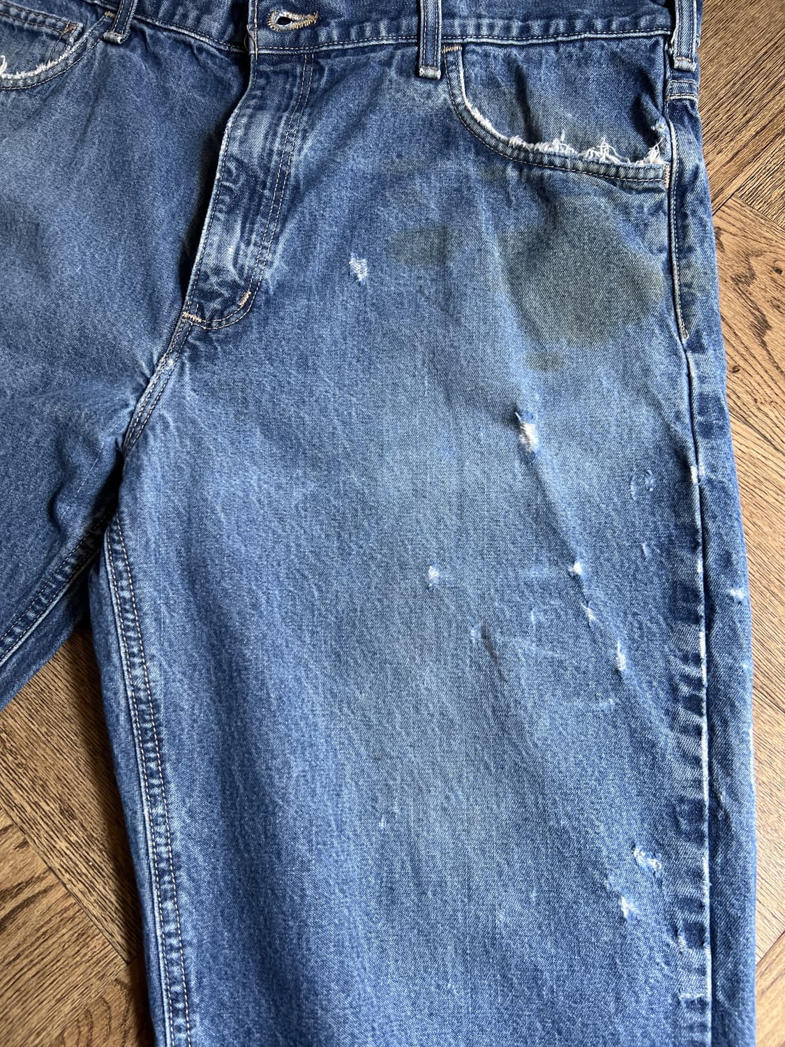 [38]칼하트FR USA 릴렉스핏 빈티지 데미지 데님 팬츠 상품이미지4