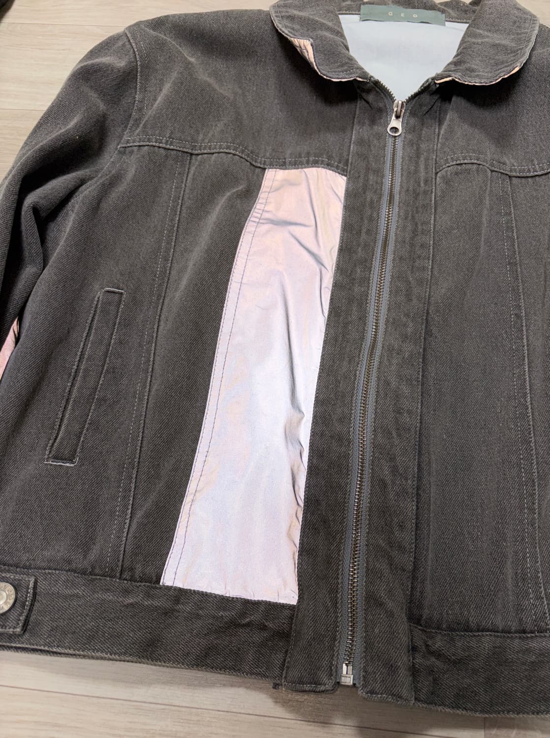 GEO 리플렉티브 크롭 데님자켓 상품이미지2