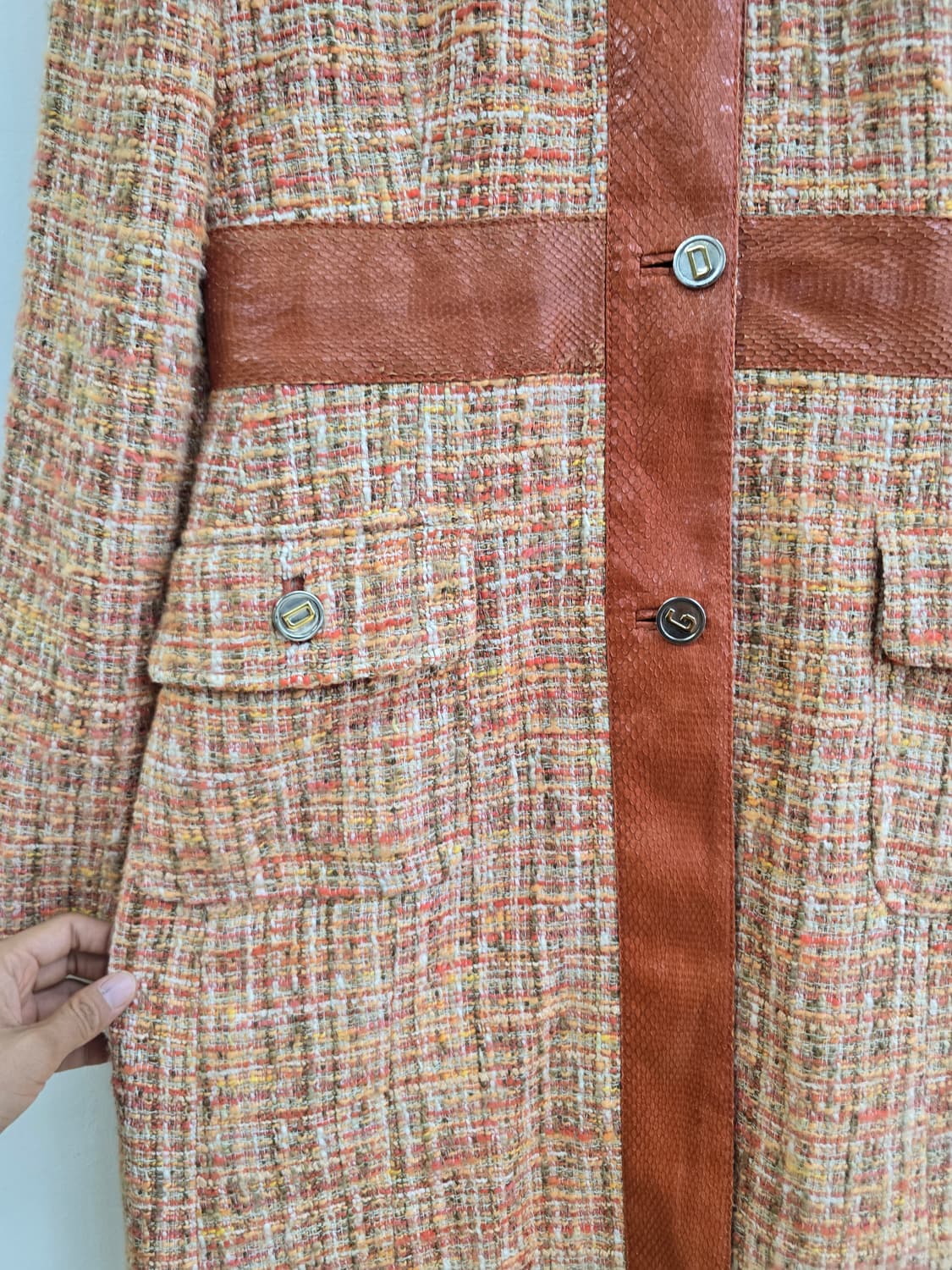 돌체앤가바나 정품 트위드 원피스형 롱코트 상품이미지4