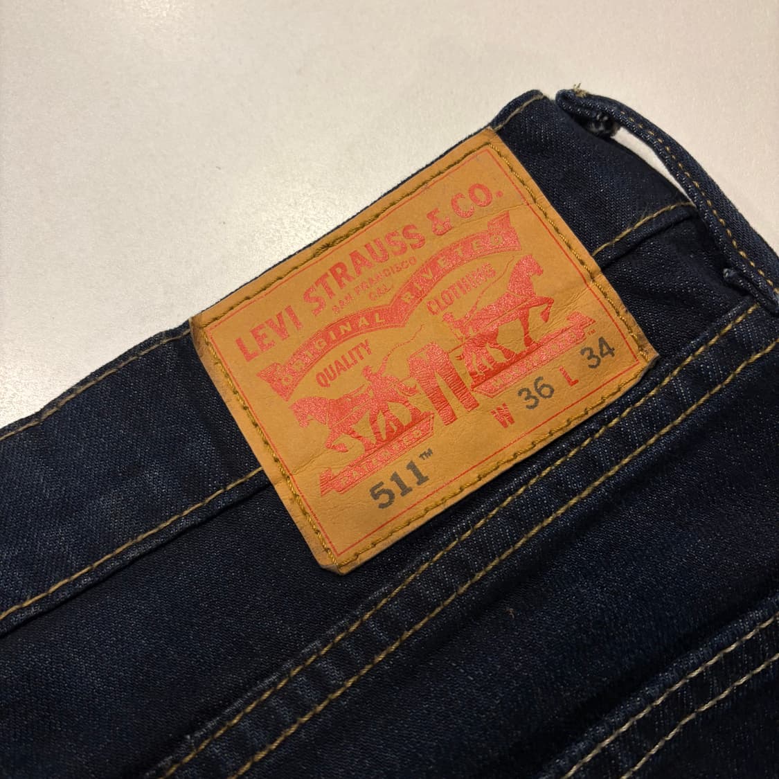 [36x34] 리바이스 511 슬림핏 데님 팬츠 다크워시 진청 D699 상품이미지4