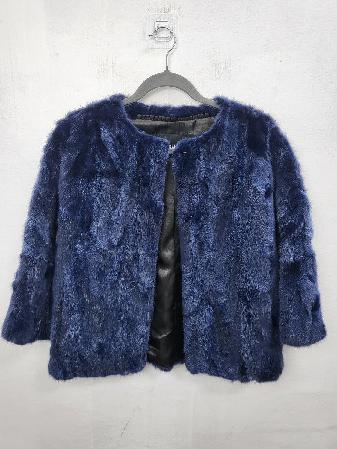 MEREHANE 천연밍크 모피숏자켓 블루네이비 S 90 새제품 상품이미지1