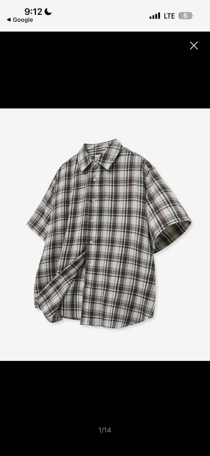 스탠다드에러 레거시 빈티지 오버핏 반팔 체크 셔츠 상품이미지1