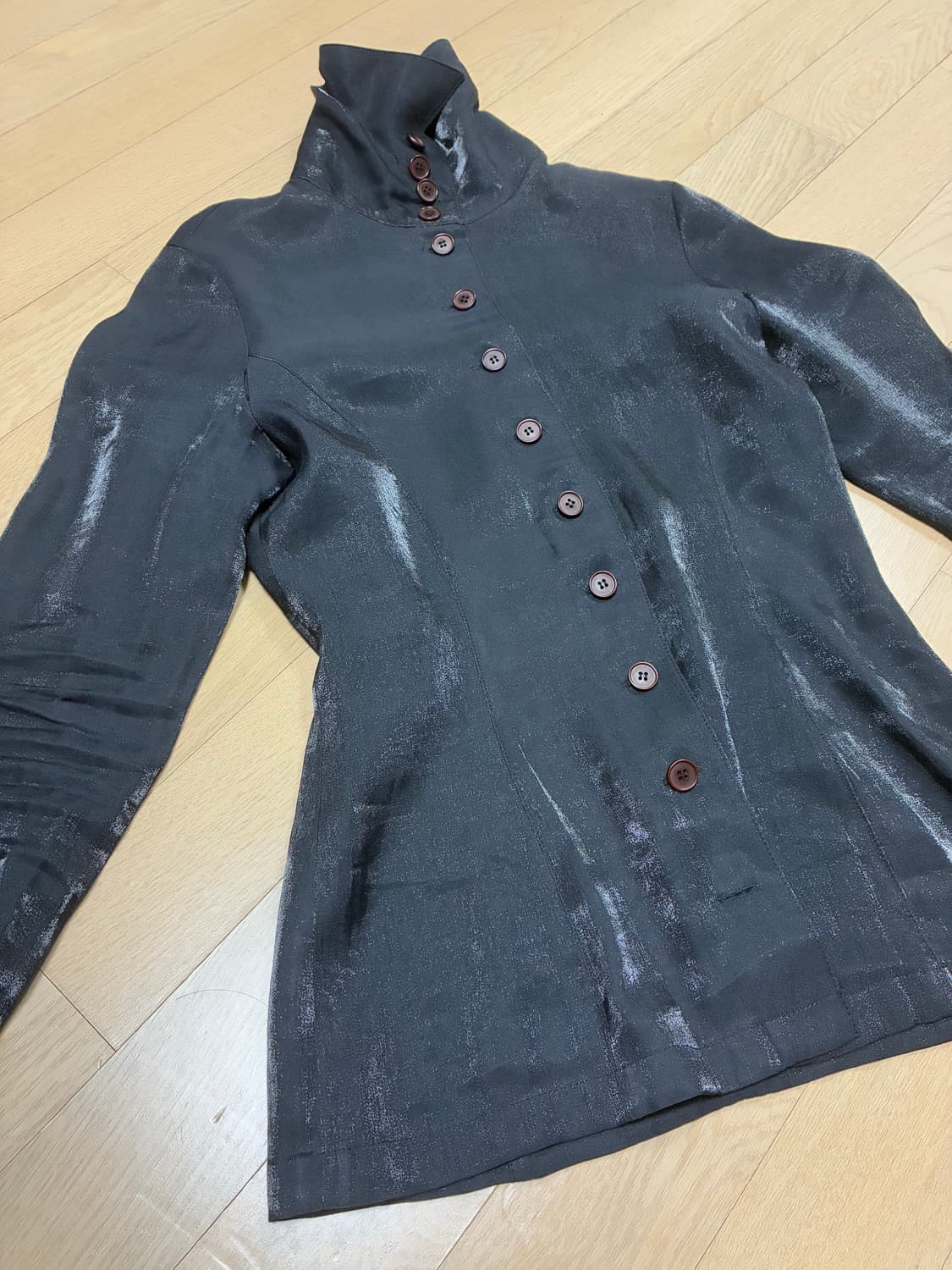 오브제 아방가르드 고딕 하이넥 셔츠 블라우스 상품이미지5