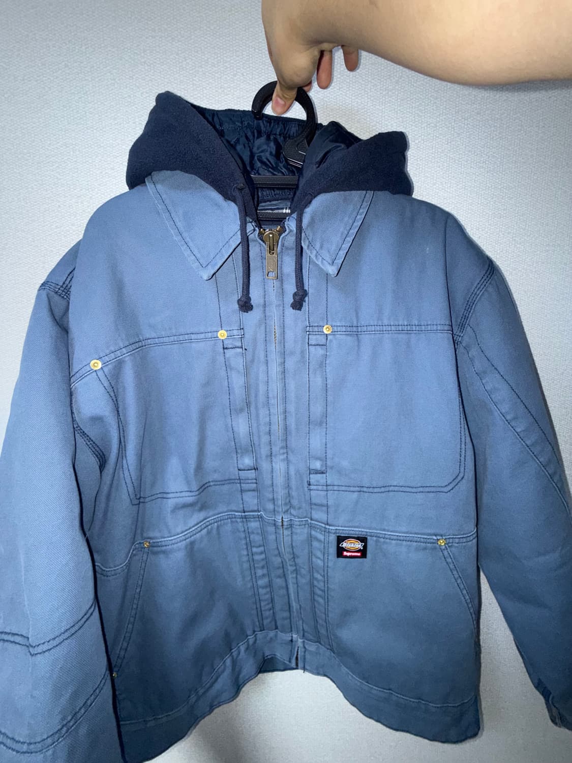 슈프림 X 디키즈 워크 자켓 24 FW 라이트 블루 XL사이즈 상품이미지1