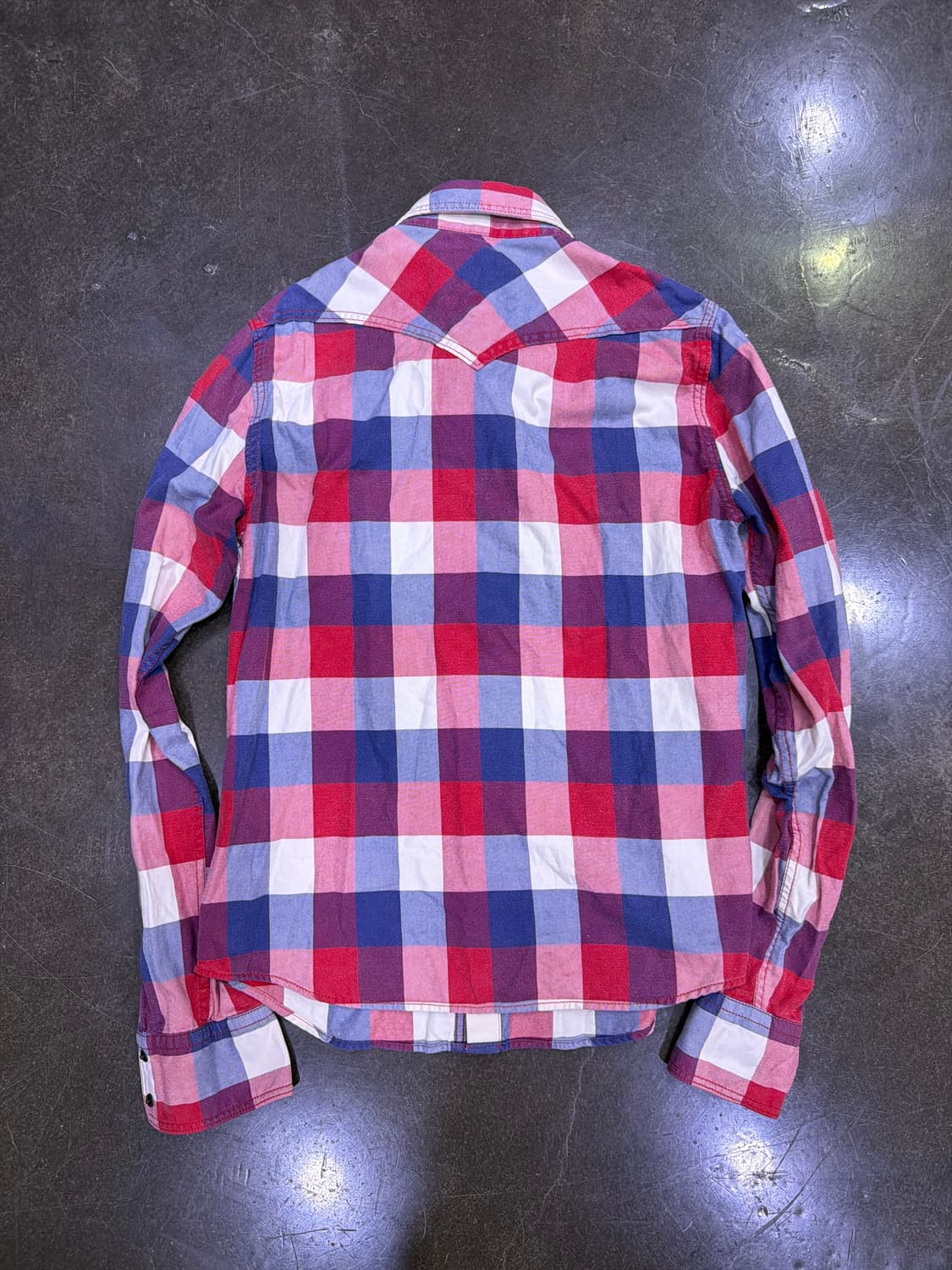 홀리스터 헤비코튼 체크 웨스턴 셔츠 남방 M 상품이미지2