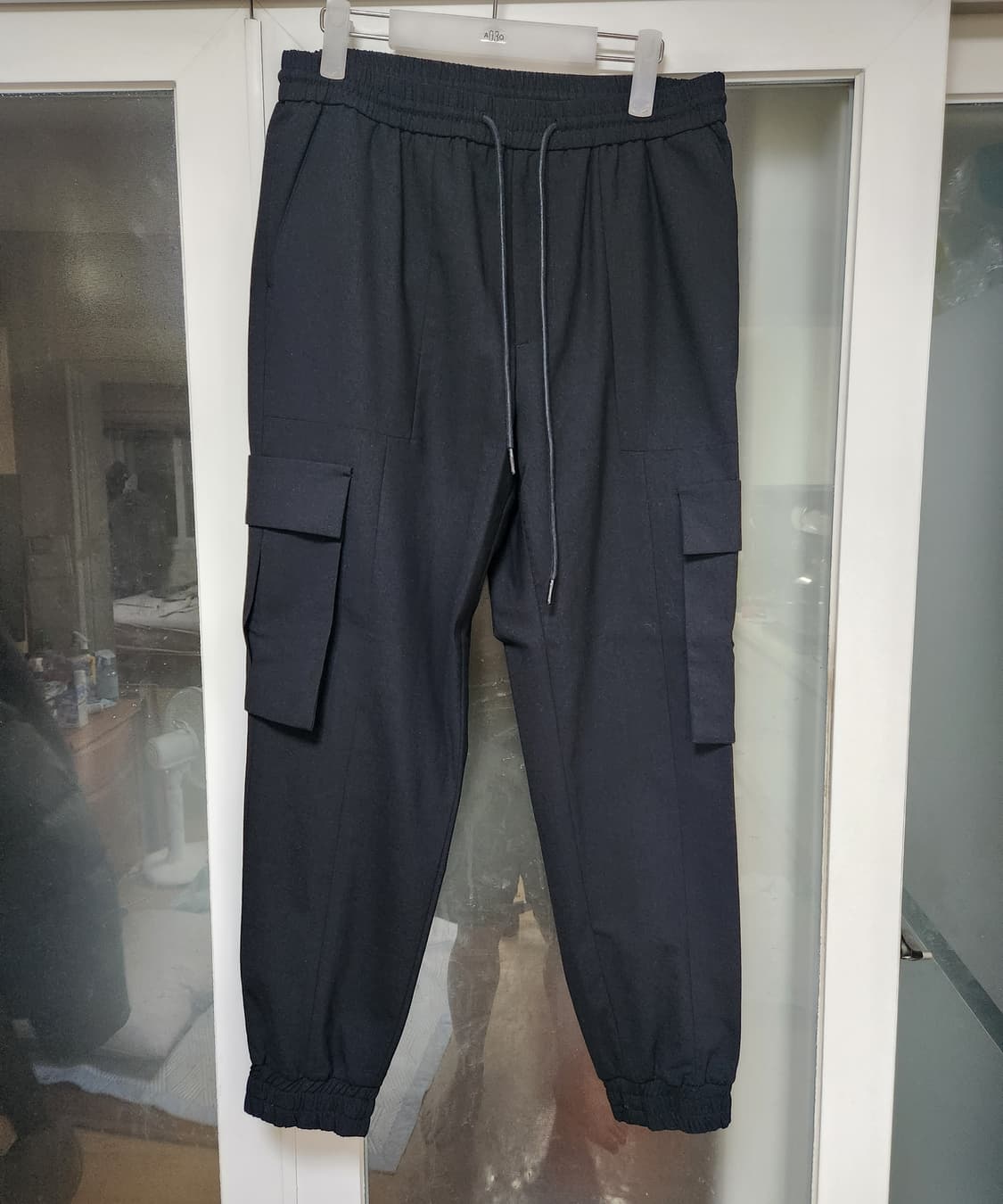 준지 울 블렌드 카고 조거 팬츠 블랙 48 상품이미지2