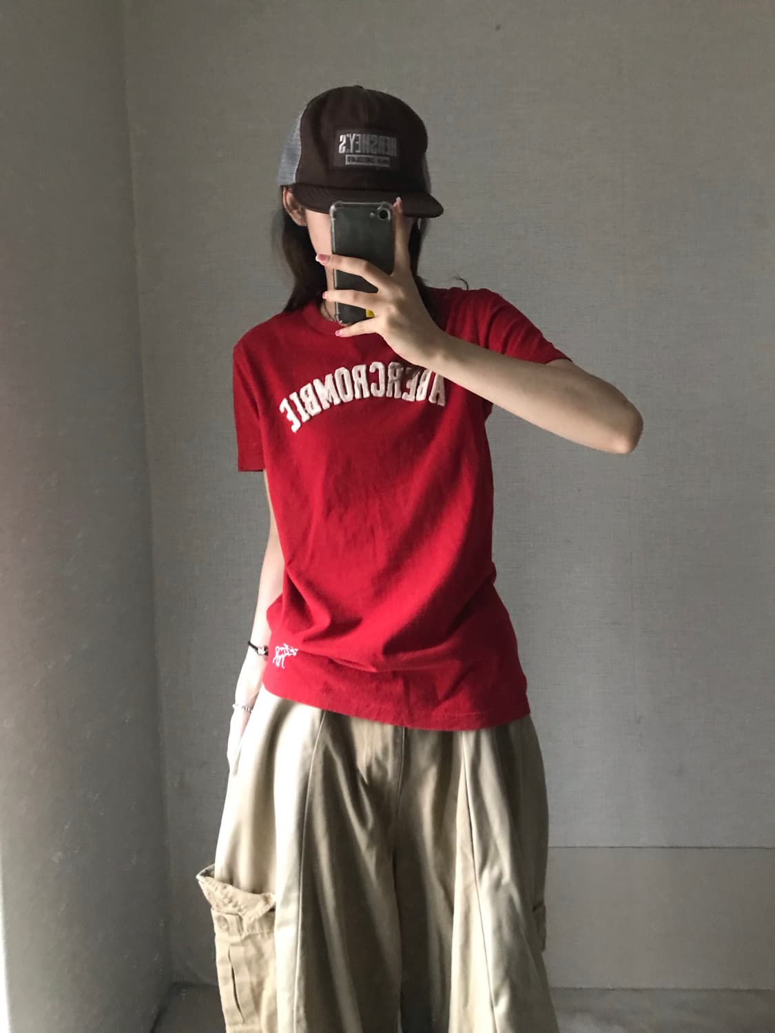 아베크롬비 레드 반팔티셔츠 상품이미지4
