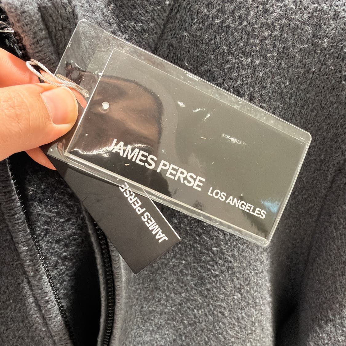 (정품/새상품) 제임스펄스 남성 그레이 캐시미어 블렌드 집업 니트 가디건 상품이미지3