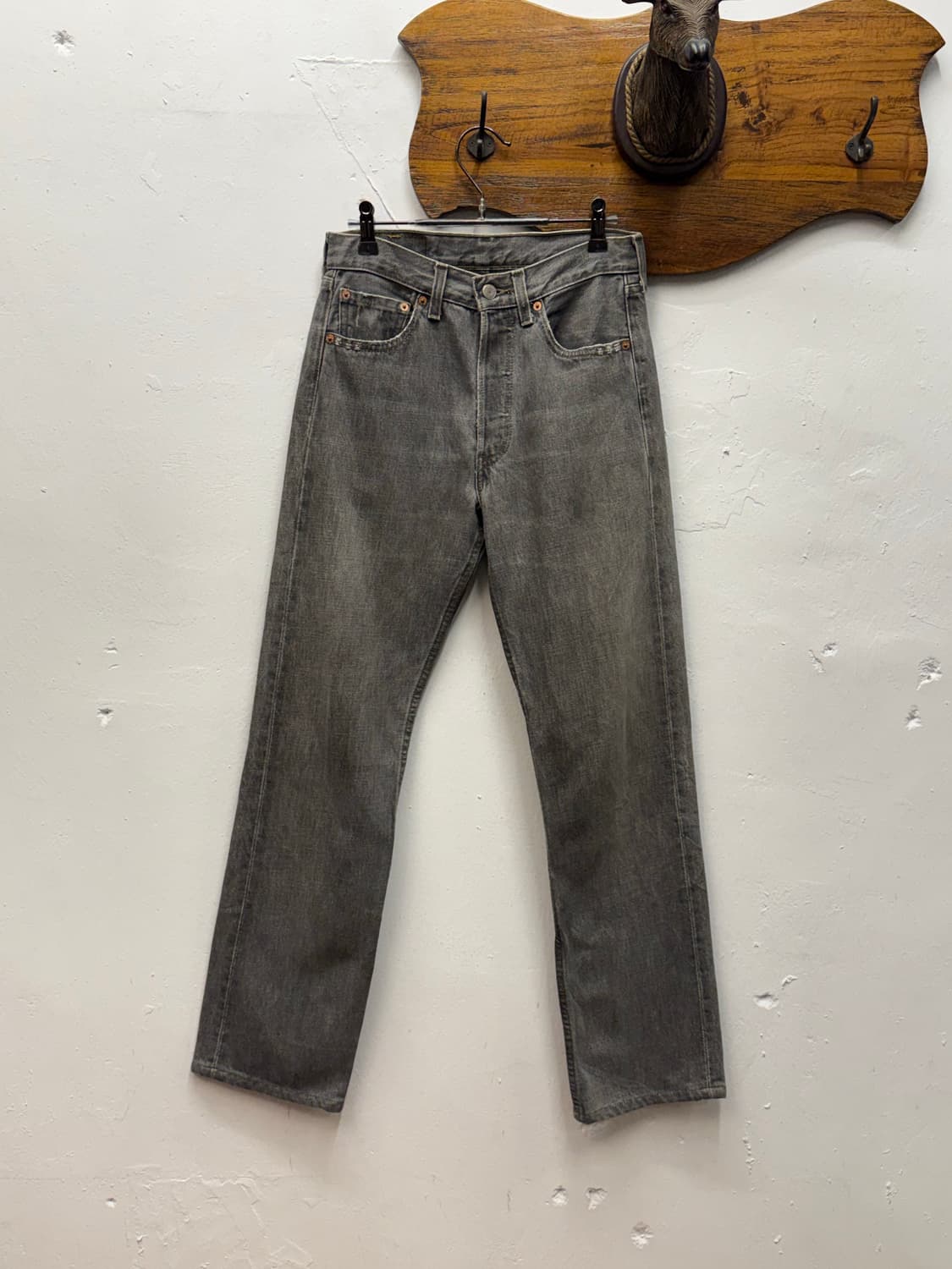 90s USA Levi's 501 Straight Gray Denim P 상품이미지5