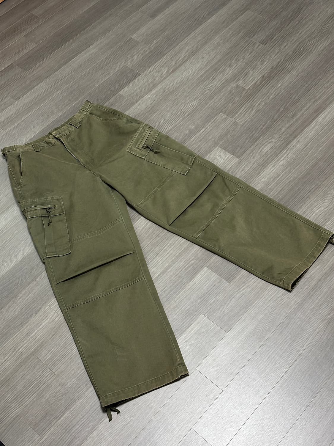퍼렌 집 카고 팬츠 올리브 1사이즈 상품이미지2