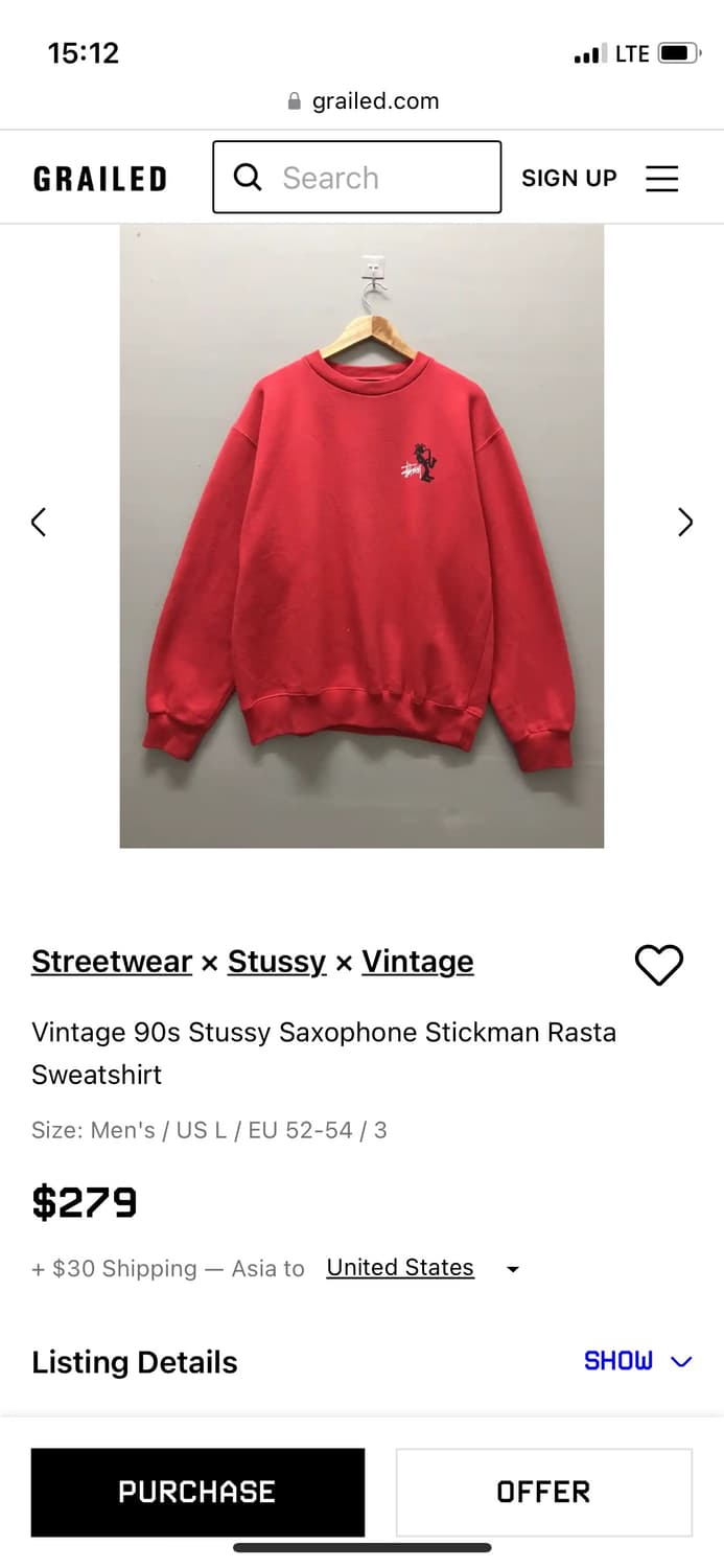 90s 스투시 jazzman sweat shirt L 상품이미지7