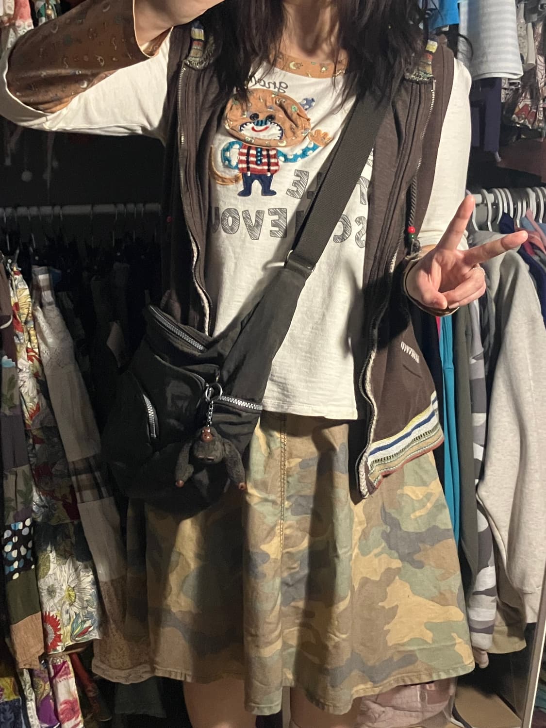 키플링 브라운 크로스백 (착샷O) 상품이미지2