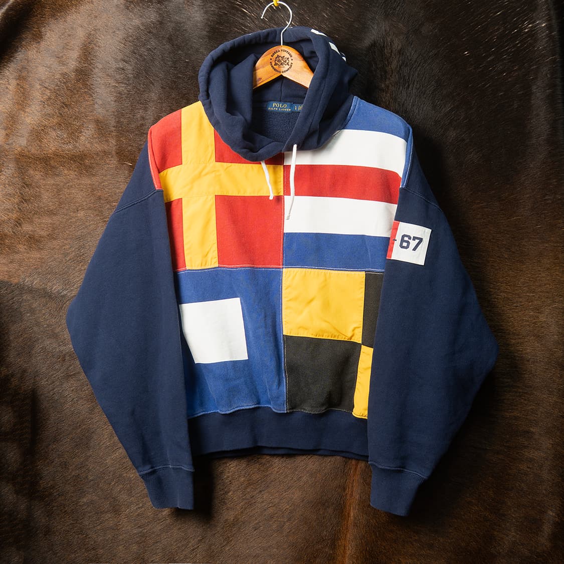 [여성 L] 폴로 랄프로렌 시그널 플래그 패치워크 후디  상품이미지1