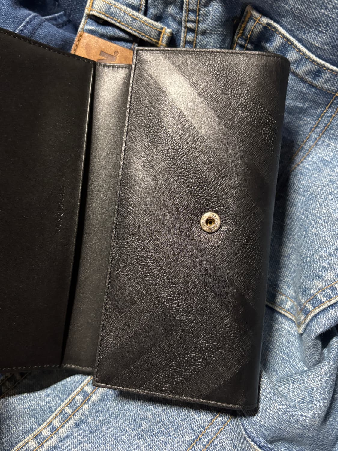 louis quatorez black leather long wallet 상품이미지2