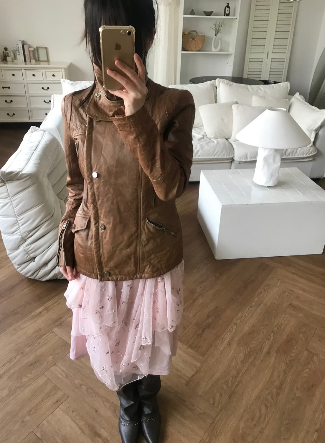 vintage benetton leather jacket 상품이미지3