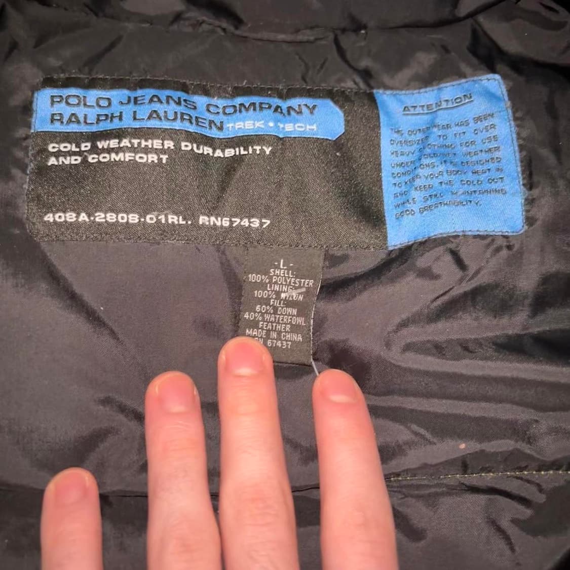 00s 폴로 진스 컴퍼니 트렉텍 다운 패딩 자켓 옐로우 상품이미지3