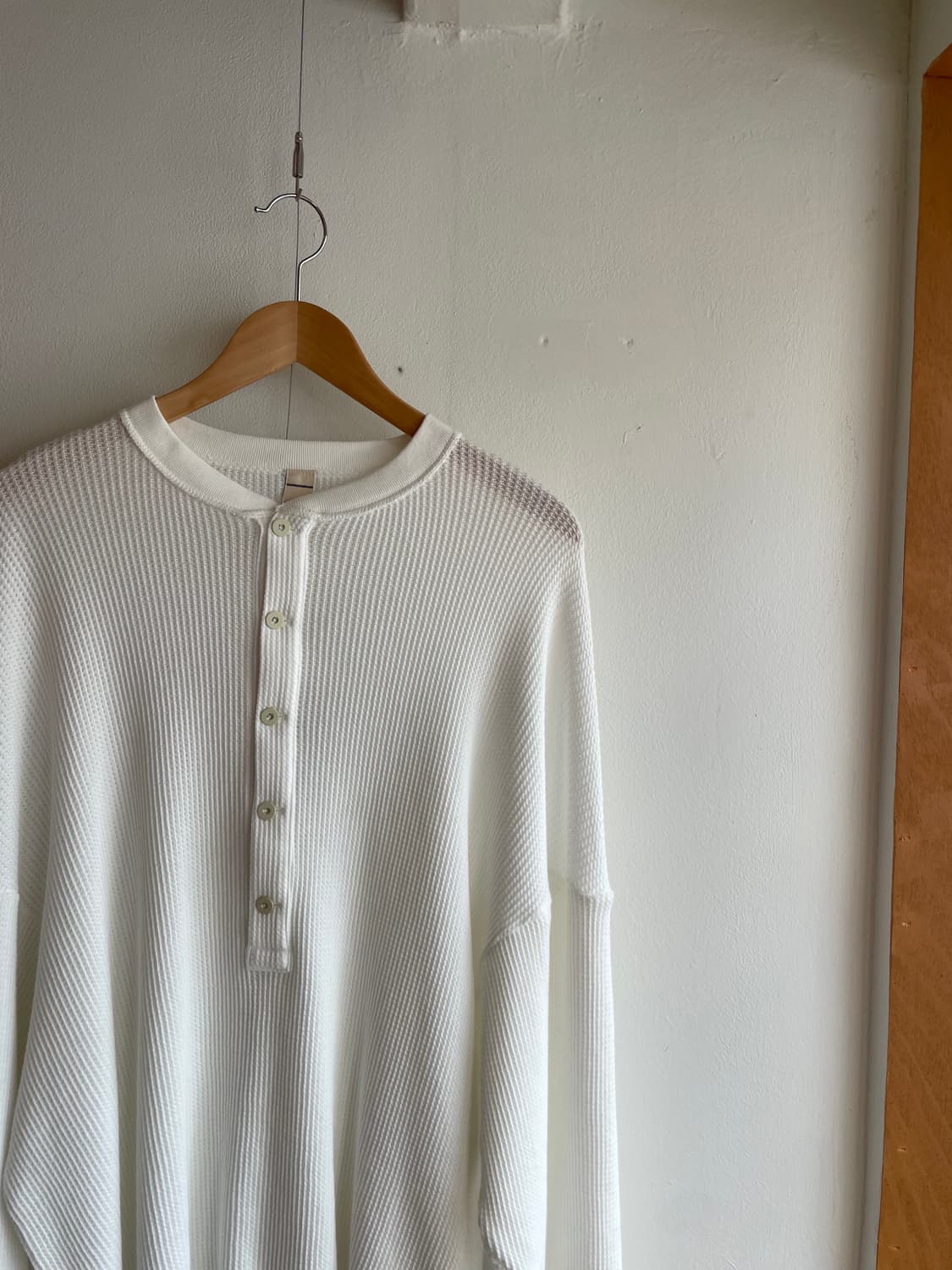 신야 코즈카 메쉬 헨리넥 와플 티셔츠 상품이미지2