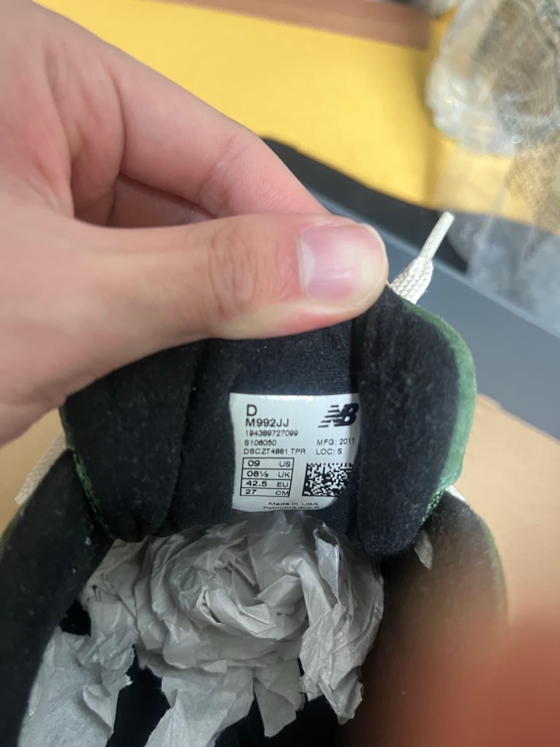 뉴발란스 x JJJ자운드 992 메이드 인 USA 모시 그린 상품이미지3