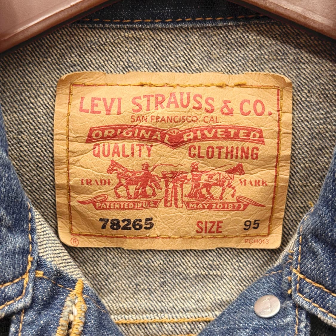 리바이스 데님 자켓 인디고 워싱 버튼업 투포켓 디테일 크롭 진청 상품이미지7