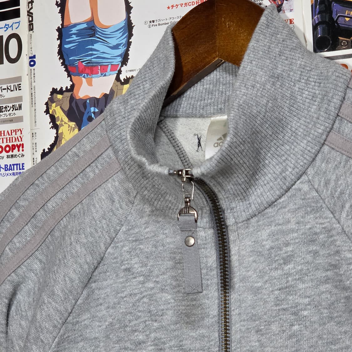 아디다스 그레이 슬림핏 코튼 집업 상품이미지3