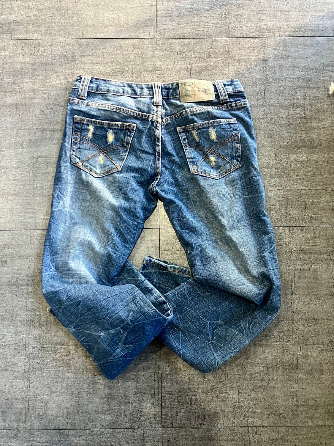 일본빈티지 Aft 핀터깔y2k 고딕펑크 보헤미안 데미지데님팬츠 상품이미지2