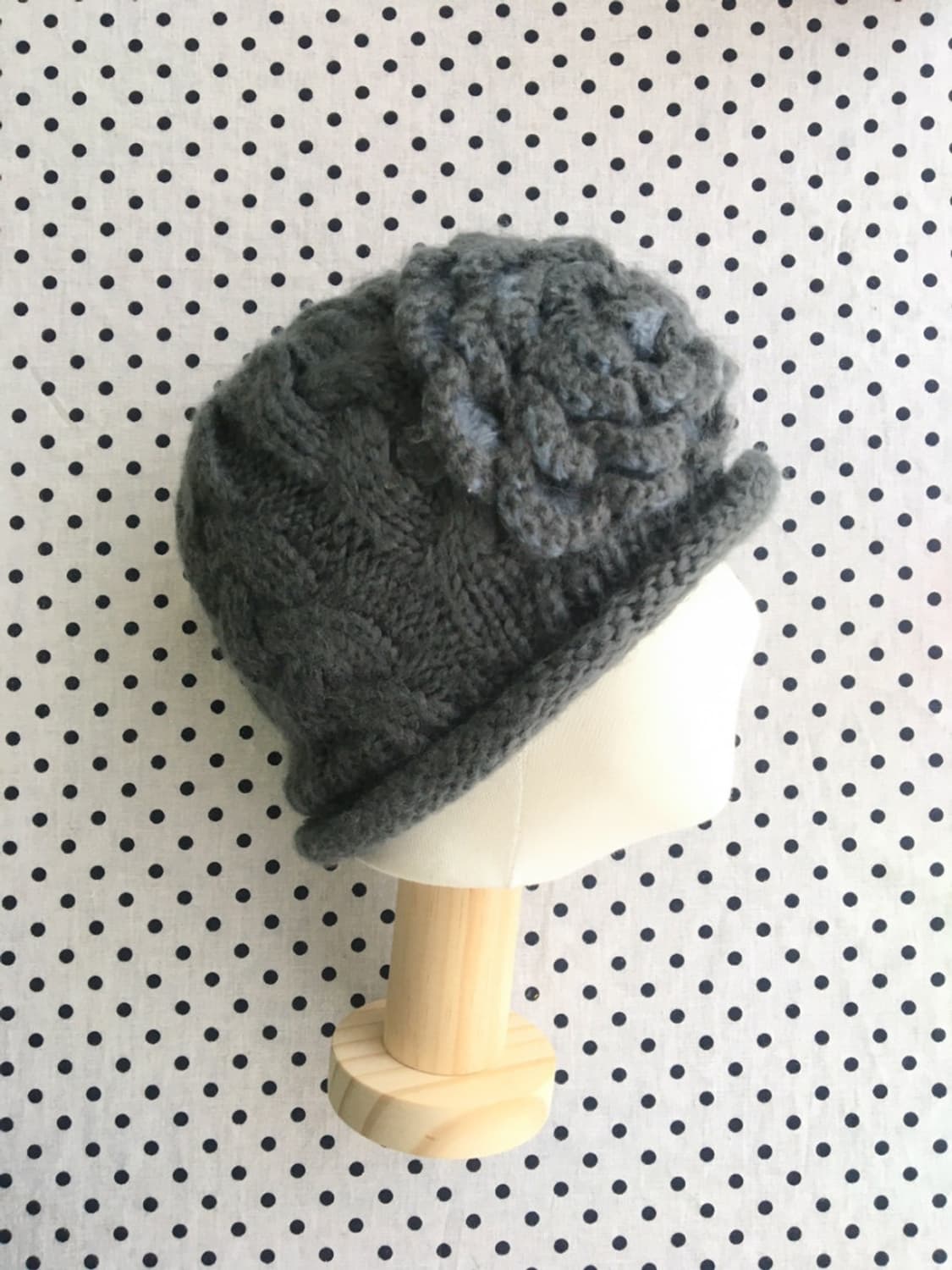 플라워 니트 비니 flower knit beanie  상품이미지2