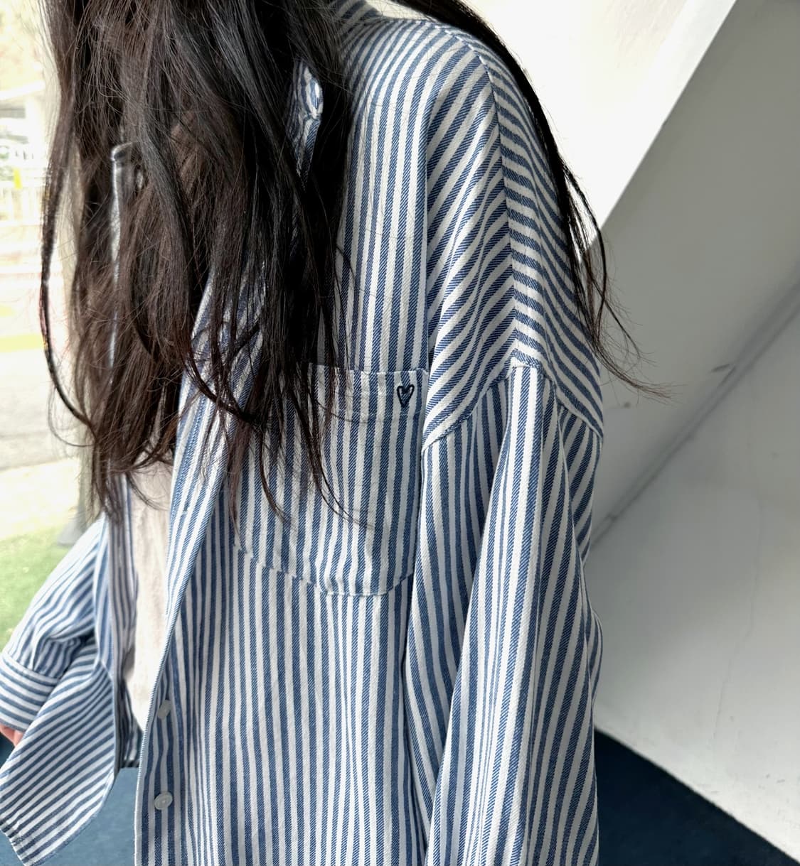 Deisgn stitch cotton loose shirt 상품이미지1