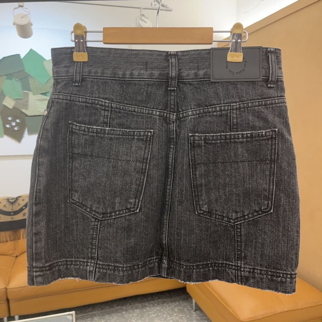 마뗑킴 스트릿 빈티지 더블 지퍼 흑청 치마 M C08271 상품이미지3